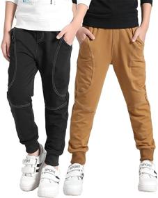 img 3 attached to Ultra Comfortable Boys' Performance Trousers Sweatpants with Convenient Pockets