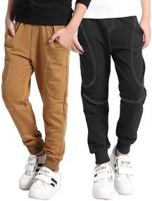 img 4 attached to Ultra Comfortable Boys' Performance Trousers Sweatpants with Convenient Pockets
