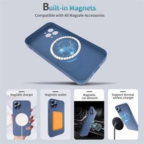 img 1 attached to 📱 Premium Shockproof Bumper Case for iPhone 12 Pro Max, Pacific Blue Magnetic Back Hybrid Frosted Glass Protector Cover with Magsafe, Matte Slim Design, Anti-Scratch, Heavy Duty Grip