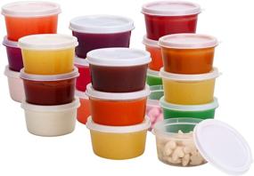 img 2 attached to 🍱 Greenco Mini Food Storage Containers, Condiments & Sauces, Baby Food Lunch Boxes- Set of 20, Leak-resistant, 2.3 oz Each, Round Containers