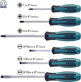 img 3 attached to 🧰 Набор отверток VESSEL MEGADORA - 6шт, Модель 9006PB (Коробка из бумаги)