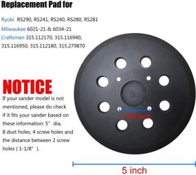 img 3 attached to 5-Inch Universal Hook and Loop Orbital Sander Pad for Popular Brands – Ryobi, Milwaukee, Craftsman ROS
