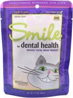 😺 in clover smile soft chews for cats: dental health support with catnip, green tea, prebiotics, and chlorophyll – promote healthy teeth, fresh tongue, and breath логотип