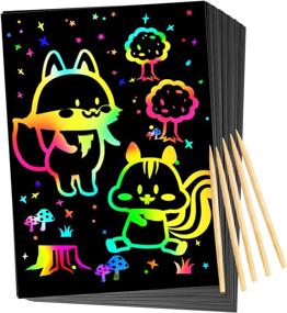 img 4 attached to 🌈 New Rainbow Scratch Art Kit for Kids