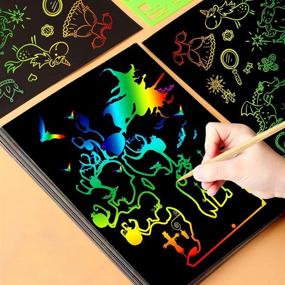 img 3 attached to 🌈 New Rainbow Scratch Art Kit for Kids