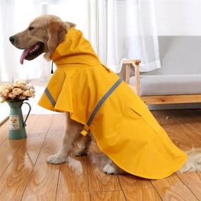 img 3 attached to 🐶 NACOCO Large Dog Raincoat: Adjustable, Waterproof, Lightweight Jacket with Reflective Strips