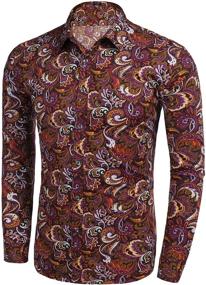 img 3 attached to COOFANDY Floral Button Casual Hawaiian Men's Clothing in Shirts