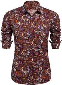 img 4 attached to COOFANDY Floral Button Casual Hawaiian Men's Clothing in Shirts