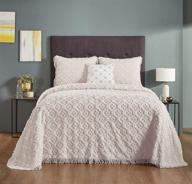 🛏️ charleston bedspread set by better trends: matching shams, dec pillow included | super soft & light weight medallion design | 100% cotton tufted | machine washable & tumble dry | queen size | ivory color logo
