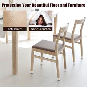 img 3 attached to 16 PCS Silicone Chair Leg Floor Protectors with Felt Pads - Ultimate Hardwood Floor Protection from Scratches and Prevent Noise