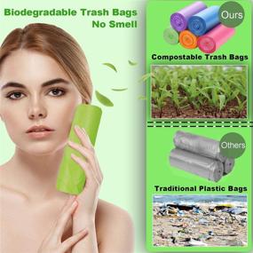 img 1 attached to 🗑️ Biodegradable Small Trash Bags - Thick and Super Strong 4-6 Gallon Compostable Trash Bags, 100 Count - Unscented Garbage Bags for Kitchen, Bathroom, and Office - Wastebasket Liners