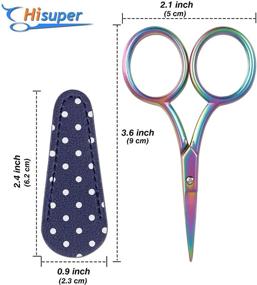 img 3 attached to ✂️ Hisuper Crafting Scissors: Small Embroidery Scissors for DIY Projects & Artwork – Straight Sharp Shears with Leather Cover