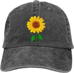 img 4 attached to 🌻 Women's Vintage Washed Adjustable Sunflower Baseball Cap - NVJUI JUFOPL Dad Hat