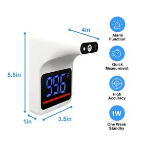 img 2 attached to 🌡️ Gorilla Gadgets Wall-Mounted Forehead Thermometer for Adults - Infrared Non-Contact Digital Temperature Thermometer with Fever Alarm - Accurate Readings for Schools and Offices - Rechargeable Battery Included