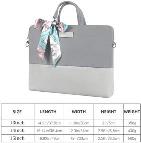 img 2 attached to 👜 Stylish and Waterproof Kamlui Laptop Bag for Women - 13-14 15.6-Inch Work Computer Shoulder Messenger Tote Briefcase - Fits Macbook Pro Air HP Lenovo Dell - Gray