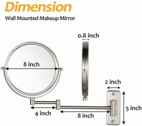 img 1 attached to ALHAKIN Nickel Finish Bathroom Mirror - Wall Mounted 10x Magnification 8'' Two-Sided Swivel Extendable Makeup Mirror