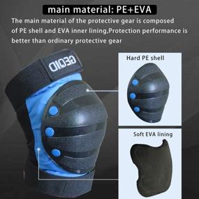 img 3 attached to GEQID Youth/Kids Knee Pads Elbow Pads Wrist Guards Protective Gear Set - High Impact Resistance for Skateboarding, Inline Roller Skating, Skates, and Scooters - Blue (Medium Size)