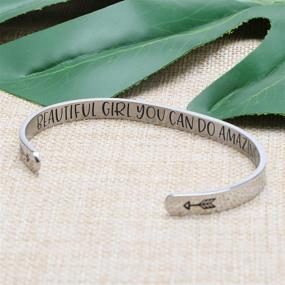 img 1 attached to 🎁 Joycuff Funny Inspirational Bracelet: A Perfect Gift for Women, Daughter, Sister, Wife, Mom - Motivational Mantra Cuff for Encouragement and Friendship