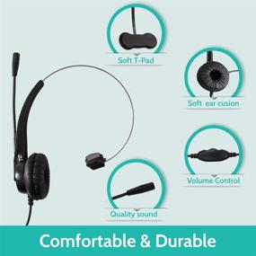 img 2 attached to Durable Corded Headset for Cordless Phones: Brisk Links 2.5mm Hands-Free Headset with Volume Control