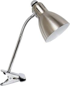 img 2 attached to 💡 Simple Designs Home LD2016-BSN - Adjustable Clip Desk Lamp in Brushed Nickel