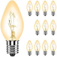 💡 pack of 12 c7 7 watt e12 candelabra base light bulbs for plug-in salt lamp night light, electric window, dryer drum christmas village replacement, 120 volt логотип