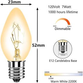 img 3 attached to 💡 Pack of 12 C7 7 Watt E12 Candelabra Base Light Bulbs for Plug-in Salt Lamp Night Light, Electric Window, Dryer Drum Christmas Village Replacement, 120 Volt