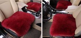 img 2 attached to Minisoo Non-Slip Soft Luxurious Faux Sheepskin Fur Seat Cushion Winter Warm Car Interior Wool Car Seat Cover Pad Mat Universal Fit Auto