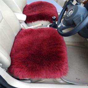 img 3 attached to Minisoo Non-Slip Soft Luxurious Faux Sheepskin Fur Seat Cushion Winter Warm Car Interior Wool Car Seat Cover Pad Mat Universal Fit Auto