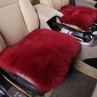 minisoo non-slip soft luxurious faux sheepskin fur seat cushion winter warm car interior wool car seat cover pad mat universal fit auto logo