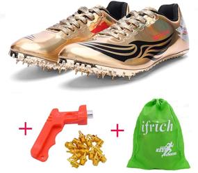 img 2 attached to 👟 IfRich Men's Women's Track and Field Shoes - Spikes Running Training Sneakers: Lightweight Jumping Athletics Track Shoes with Spikes for Youth, Kids, Boys, and Girls