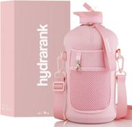 🏺 large 2.2 liter bpa free water jug with handle - half gallon capacity, reusable with storage sleeve & straw lid for daily hydration, sports, gym bottles (himalayan pink) logo