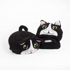 img 3 attached to 🐱 Kids Comfy Critters Stuffed Animal Blanket – Cat – Huggable Pillow and Blanket Ideal for Pretend Play, Travel, and Nap Time