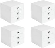 💎 idesign plastic 3-drawer jewelry box - compact storage drawer set for cosmetics, makeup, hair care, bathroom, office, dorm, desk, countertop - 6.5&#34; x 6.5&#34; x 6.5&#34; - set of 4 - white логотип