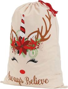 img 2 attached to 🎅 Bringing Festive Cheer with THOUSMOON Christmas Drawstring Reindeer Delivery Retail Store Fixtures & Equipment