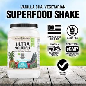 img 1 attached to 🌱 UltraNourish Vanilla Chai Vegetarian Superfood Shake by Natural Wellness - Complete Support for Liver, Heart, and Digestive Health - 34.7 oz Plant-Based Protein Powder - 30 Servings