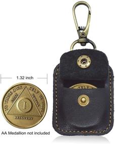 img 1 attached to Medallion Holder Leather Chain Black
