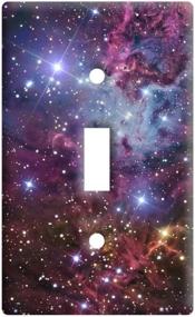 img 1 attached to 🦊 Fox Fur Nebula Galaxy Stars Space Universe Plastic Wall Decor Toggle Light Switch Plate Cover