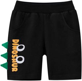 img 3 attached to GLEAMING GRAIN Shorts Elastic Cotton Boys' Clothing : Shorts