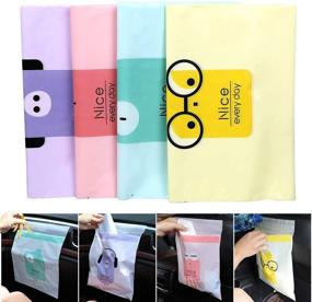 img 4 attached to 🗑️ 60PCS Stick-On Disposable Car Trash Bag | Leakproof Vomit Bag | Beautiful Kitchen Storage Bag | Durable | Suitable for Cars, Kitchens, Bedrooms, Study Rooms, Travel, Camping, Office Spaces