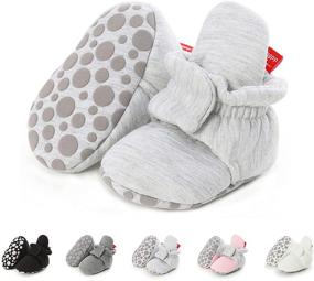 img 4 attached to BEBARFER Newborn Booties Slippers Non Skid Apparel & Accessories Baby Boys for Shoes