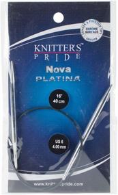 img 1 attached to 🧶 Knitter's Pride Nova Платина 16-дюймовые фиксированные круговые спицы для вязания, размер 6 (4.0 мм)