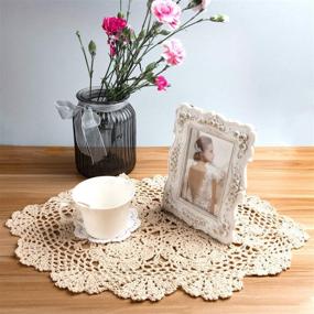 img 1 attached to 🧶 EIYYE Handmade Cotton Crochet Doilies & Placemats