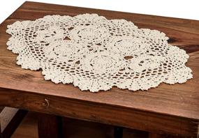 img 4 attached to 🧶 EIYYE Handmade Cotton Crochet Doilies & Placemats