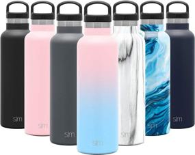 img 4 attached to 🍃 Insulated Water Bottle with Handle Lid | Reusable Stainless Steel Thermos Flask | 20oz Narrow Mouth | Ombre: Sweet Taffy