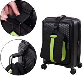 img 1 attached to 👜 Ремень для багажа с регулируемой длиной - черного цвета - большой размер