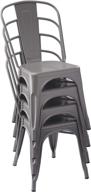 🪑 4-предметный набор металлических обеденных стульев от amazon basics - темно-серого цвета логотип