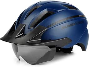 img 4 attached to 🚴 SUNRIMOON Bike Helmet for Adults with USB Rechargeable Light, Road & Mountain Bicycle Helmet including Magnetic Goggles & Detachable Visor - Adjustable Size for Men and Women (22.44-24.41 Inches)