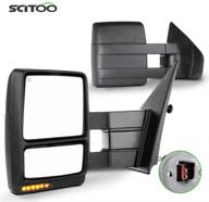 🔌 scitoo towing mirrors - exterior accessories for 2007-2014 ford f150 truck - power controlling, heated, amber turn signal - manual telescoping and folding features logo