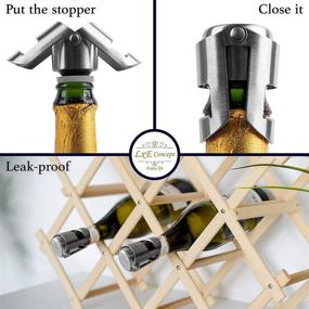 img 1 attached to 🍾 Sparkling Bottle Sealers - Set of 4 Cone-shaped Champagne Stoppers for Wine Napa Moet Bottega - Dual-sided Stainless Steel Covers - Perfect Wine Accessories Gift