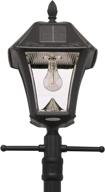 🌞 gama sonic baytown ii bulb solar lamp post - black (105bsg01) | gs light bulb & ez-anchor base included! logo